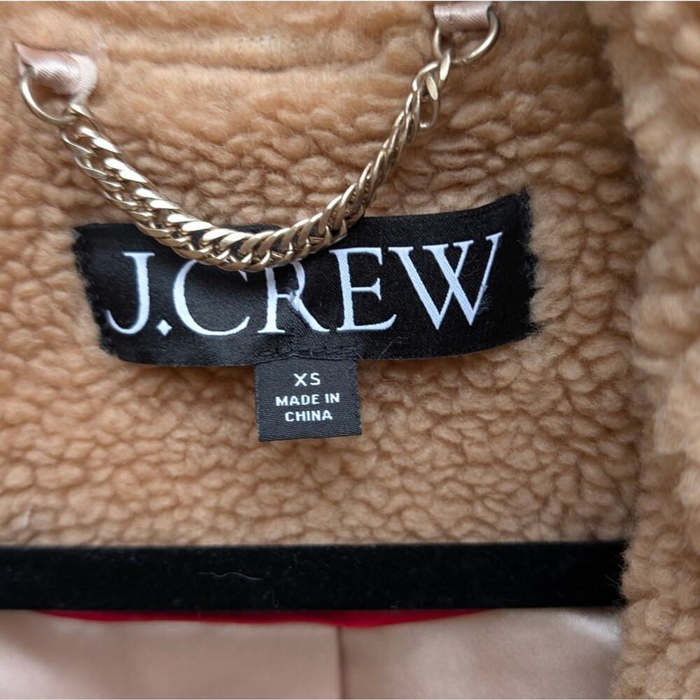 J.Crew Relaxed Tan Teddy Topcoat in Sherpa Blend BW157, Size XS - Picture 4 of 11